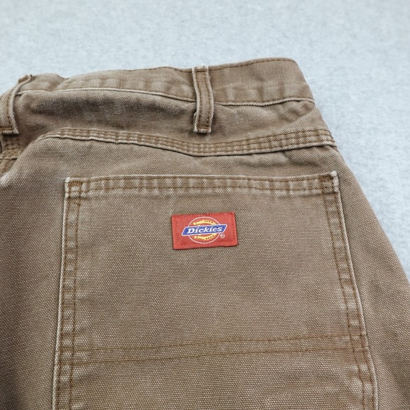 Dickies Relaxed Fit Carpenter Pants Mens 33x32 Brown Cotton Canvas Utility Work - Picture 5 of 9